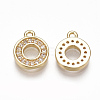 Brass Cubic Zirconia Charms KK-S348-330O-2