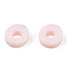 Flat Round Handmade Polymer Clay Bead Spacers CLAY-R067-4.0mm-27-5