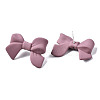 Spray Painted CCB Plastic Bowknot Stud Earring Findings CCB-Q091-07F-2