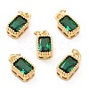Real 18K Gold Plated Brass Inlaid Cubic Zirconia Charms X-ZIRC-L100-075G-02-1
