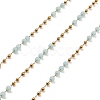 Rondelle Glass Beaded Link Chains CHS-G028-07G-04-1