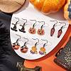 Halloween Alloy Enamel Dangle Earrings EJEW-JE06063-2