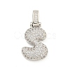 Brass Micro Pave Clear Cubic Zirconia Pendants KK-B099-01P-S-1