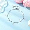 304 Stainless Steel Cross Link Chain Anklets AJEW-AN00739-02-1