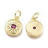 Brass Micro Pave Cubic Zirconia Pendants KK-P187-17G-G-2