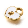 304 Stainless Steel Heart Lock Charms STAS-Q348-09G-2
