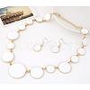Alloy Enamel Flat Round Link Chain Necklaces & Dangle Earrings Sets for Women FS-WG50978-04-1