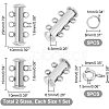 304 Stainless Steel Clasps Sets STAS-UN0010-94P-3