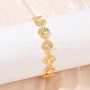 Brass Link Chain Bracelets for Women BJEW-L707-04G-02-3