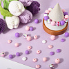 120Pcs 8 Styles Food Grade Eco-Friendly Silicone Focal Beads SIL-PA0001-02-3