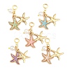 5Pcs 5 Colors Double Starfish Alloy Enamel European Dangle Charms PALLOY-JF04458-1
