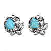 Synthetic Turquoise Pendants Settings for Enamel PALLOY-N157-030-2