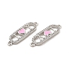 Brass Micro Pave Clear Cubic Zirconia Connector Charms KK-E068-VB403-1-2