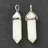 Natural White Jade Pointed Pendants G-M378-01P-A12-2