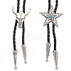 2Pcs 2 Styles Adjustable Vintage PU Leather Bolo Tie NJEW-GF0001-13AS-1