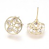 Brass Stud Earrings EJEW-P155-02G-NF-3
