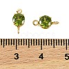 Brass Pave Cubic Zirconia Flat Round Connector Charms KK-P347-01G-03-4