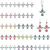 CHGCRAFT 4 Sets Baking Painted Pearlized Glass Pearl Pendants FIND-CA0006-26-1