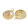 Brass Micro Pave Clear Cubic Zirconia Pendants KK-C045-43G-2