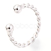 Rhodium Plated 925 Sterling Silver Cuff Earrings EJEW-H124-10P-3