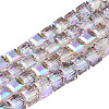 Electroplate Transparent Glass Beads Strands EGLA-N002-28-C01-1
