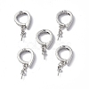 Brass Micro Pave Clear Cubic Zirconia Twister Clasps KK-P223-39P-4