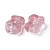 2-Hole Synthetic Cherry Quartz Glass Buttons G-L553-59-3