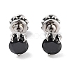 Claw 316 Surgical Stainless Steel Pave Black Cubic Zirconia Ear False Plugs for Women Men EJEW-Z050-36AS-1