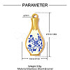 Printed 304 Stainless Steel with Enamel Pendants SA-OY002-95G-2