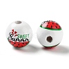 Summer Theme Printed Wood European Beads WOOD-M010-06D-2