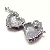 Enamel Heart Rack Plating Platinum Brass Prayer Box Pendants KK-L101-01A-2