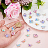 24Pcs 12 Styles Alloy Resin Pendants FIND-DC0008-07-3