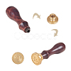 DIY Letter Scrapbook Brass Wax Seal Stamps and Wood Handle AJEW-P068-B06-4