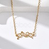 304 Stainless Steel Chemical Symbol Pendant Necklaces NJEW-Z073-03G-06-1