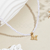 Imitation Pearl with Stainless Steel Pendants Necklaces NJEW-LP0001-51M-G-3