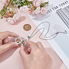 Stainless Steel Pave Natural White Shell Flat Round Magnetic Locket Pendant Necklaces for Women NJEW-NB00013-3
