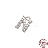 Real Platinum Plated Rhodium Plated 925 Sterling Silver Micro Pave Clear Cubic Zirconia Charms STER-P054-10P-N-1