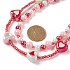 Acrylic Heart Beaded Mobile Straps HJEW-JM01063-6