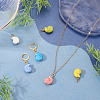 5Pcs Glazed Nautilus Seashell Shape Porcelain Pendants PALLOY-TAC0222-7