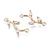 Brass Micro Pave Cubic Zirconia Links Connectors KK-S359-156A-RS-3