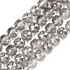 Electroplate Transparent Glass Beads Strands GLAA-H040-01D-1