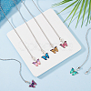 12Pcs 6 Colors Butterfly Alloy Enamel Charms Ceiling Fan Pull Chain Extenders HJEW-GO00070-4