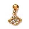 304 Stainless Steel Micro Pave Clear Cubic Zirconia Pendants CU-CBAB6EC-15G-01-1