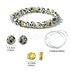 DIY Natural Dalmatian Jasper Round Beaded Stretch Bracelet Making Kit DIY-YW0008-47-1