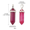 2Pcs Natural Agate Dyed Double Terminated Pointed Pendants G-YW0002-05E-5