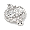 Rack Plating Brass Micro Pave Clear Cubic Zirconia Religion Virgin Mary Connector Charms KK-L224-094P-03-2