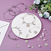 BENECREAT DIY Moon & Star Charm Bangle Making Kit DIY-BC0004-64-7