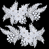 4Pcs Flower & Leaf Polyester and Plastic Applqiues PATC-CY0001-49A-7