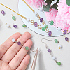16Pcs 4 Colors Natural Amethyst Pendant and  Connector Charms Sets PALLOY-SW00081-5