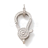 Brass Micro Pave Clear Cubic Zirconia Lobster Claw Clasps CU-CBA2907-15P-1